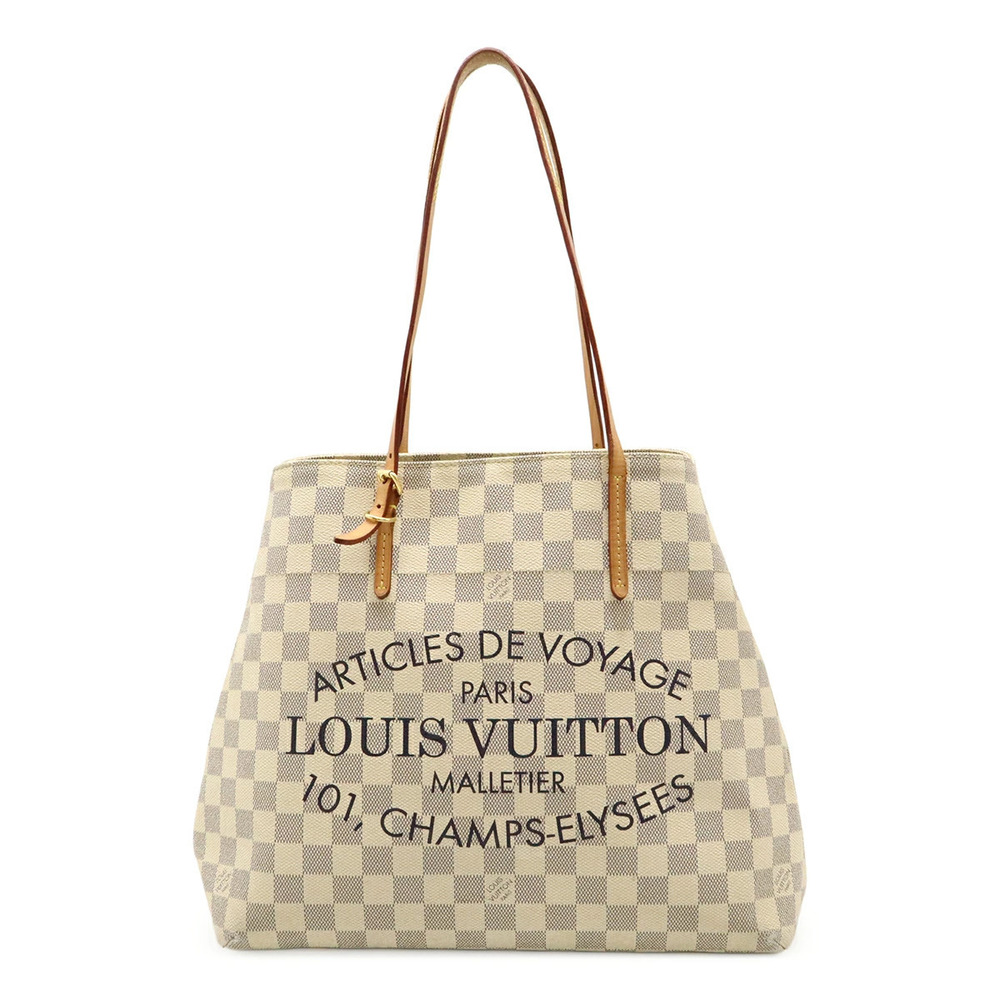 LOUIS VUITTON Damier Azur White Cabas Tote Bag Shoulder Hobo